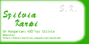 szilvia karpi business card